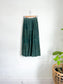 Vintage Leather Tiered Midi Skirt in Green (Size S)