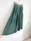 Vintage Leather Tiered Midi Skirt in Green (Size S)