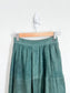 Vintage Leather Tiered Midi Skirt in Green (Size S)