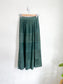 Vintage Leather Tiered Midi Skirt in Green (Size S)