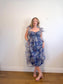 Lulus "Exceptionally Marvelous Blue Floral Organza Bustier Midi Dress" NWT (Size XL)