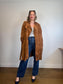 Anthropologie BLANKNYC Faux Leather Wrap Trench Coat in Brown (Size L)