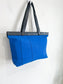 Susana Frazo Blue Canvas Purse with Leather Straps