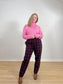 Wilfred Soleste Maroon Plaid Drawstring Pants (Size L)