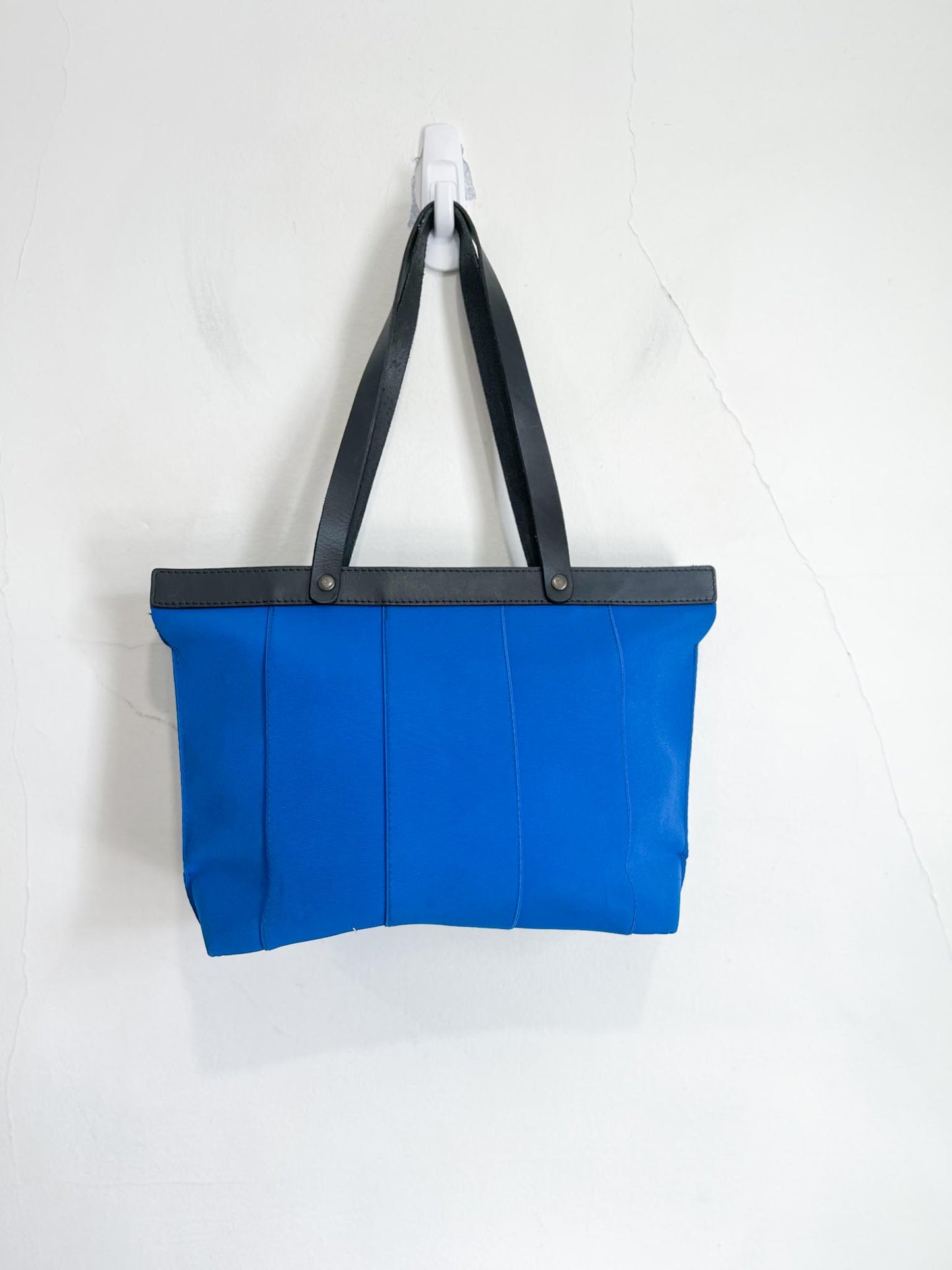 Susana Frazo Blue Canvas Purse with Leather Straps