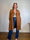 Anthropologie BLANKNYC Faux Leather Wrap Trench Coat in Brown (Size L)