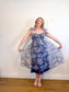 Lulus "Exceptionally Marvelous Blue Floral Organza Bustier Midi Dress" NWT (Size XL)
