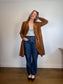 Anthropologie BLANKNYC Faux Leather Wrap Trench Coat in Brown (Size L)