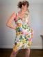 Anthropologie "Slim Square-Neck Dress in Hydrangea Print" (Size M)
