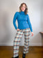Wilfred Plaid Trousers in White/Brown/Blue (Size 10)