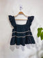 En Saison Tiered Ruffled Tank in Black/White (Size M)