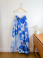 Carolina Herrera Designer "Maxi A-Line Women's Silk/Cotton Skirt in Blue/White Tie Dye" NWT (Size 12)