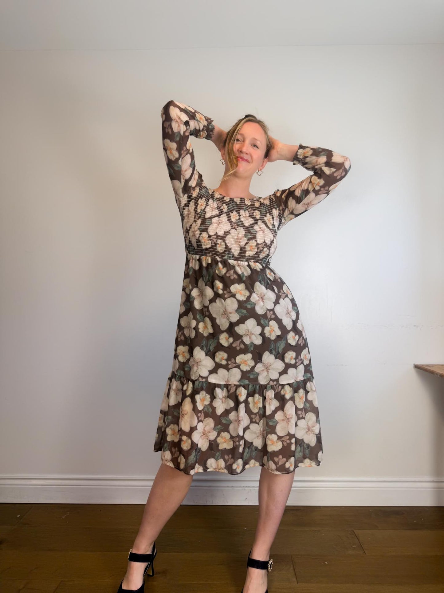 Mad About You x Jilly Box "The Grace Midi Dress in Floral" (Size S/M)