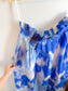 Carolina Herrera Designer "Maxi A-Line Women's Silk/Cotton Skirt in Blue/White Tie Dye" NWT (Size 12)