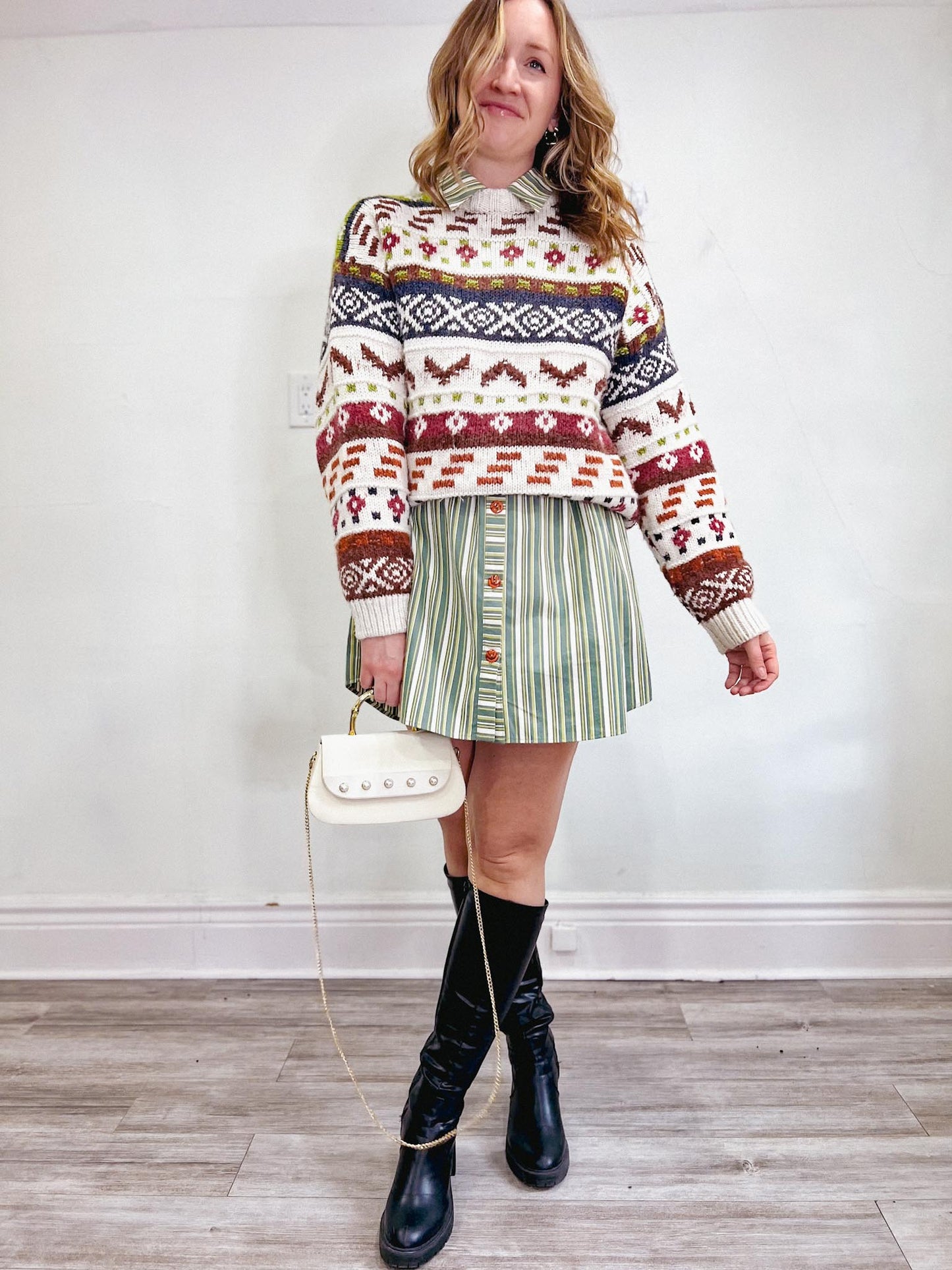 Vintage 80s Chunky Knit Sweater (Size L)