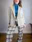 Wilfred Plaid Trousers in White/Brown/Blue (Size 10)