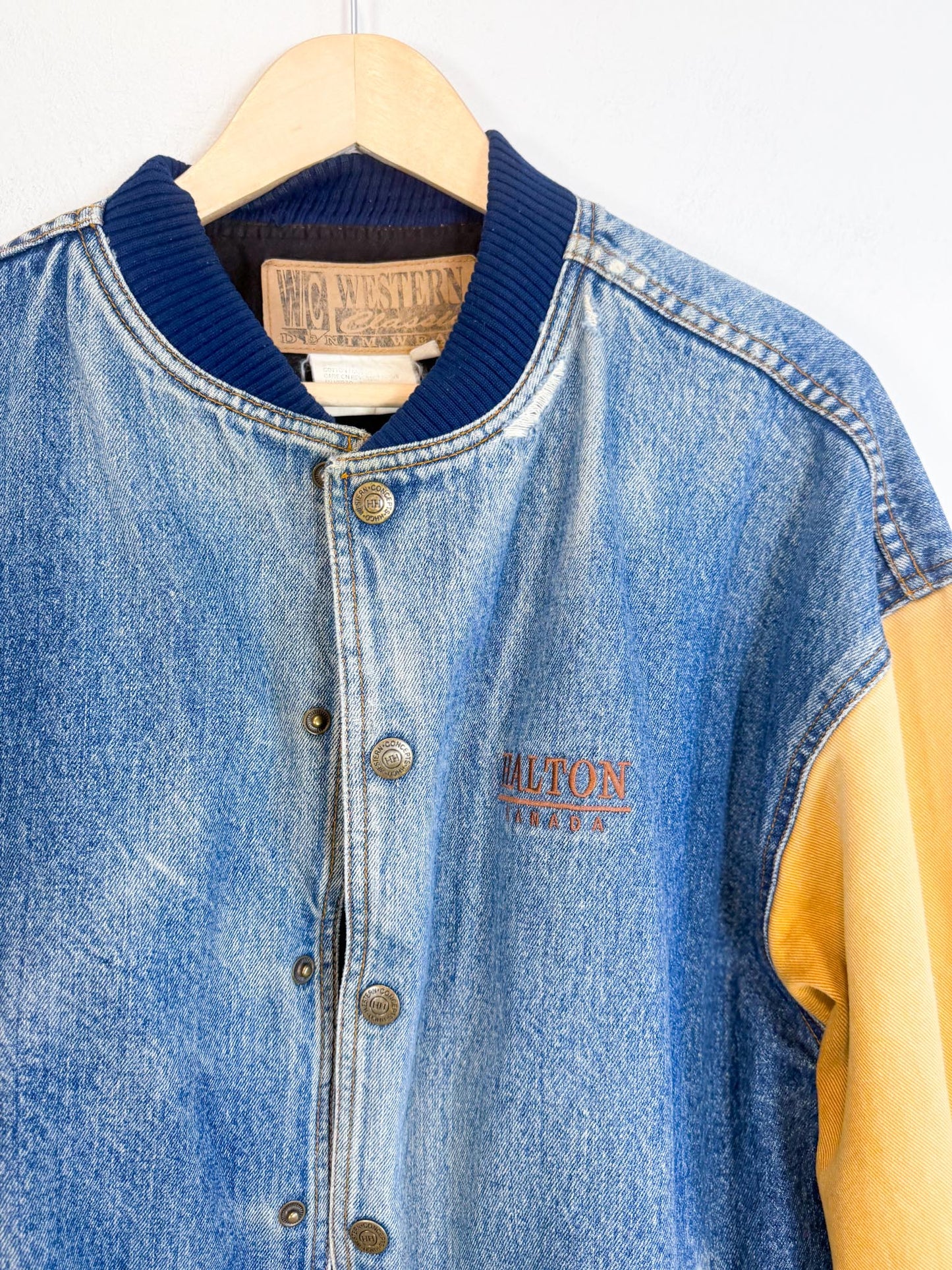 Vintage Denim Varsity Jacket (Size M/L)