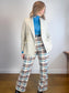 Wilfred Plaid Trousers in White/Brown/Blue (Size 10)