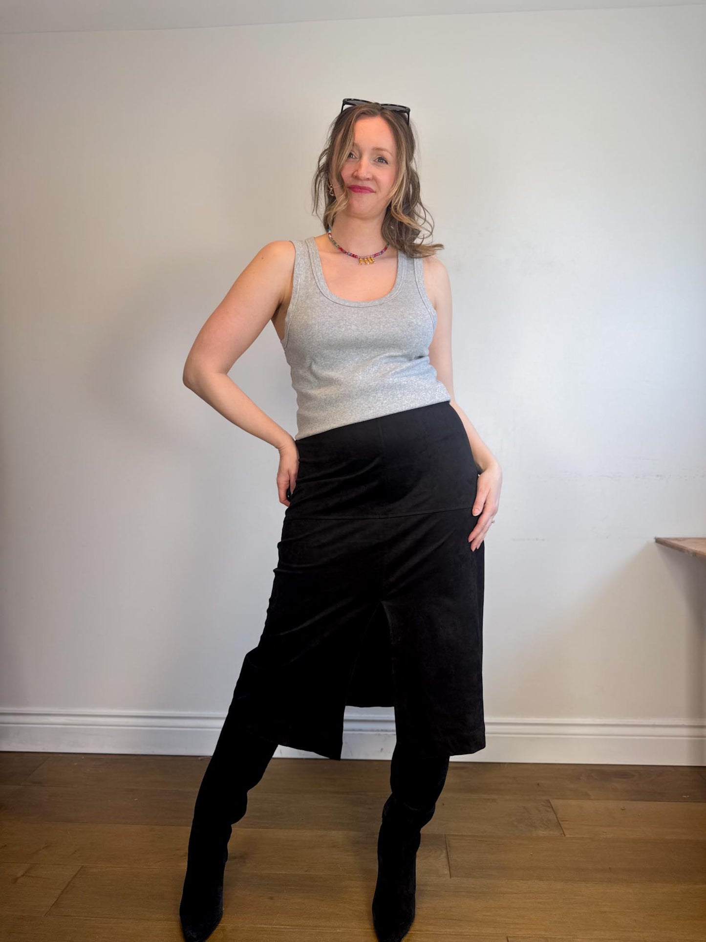 Sunday Best Ribbed Tank Top in Grey (Size XL)