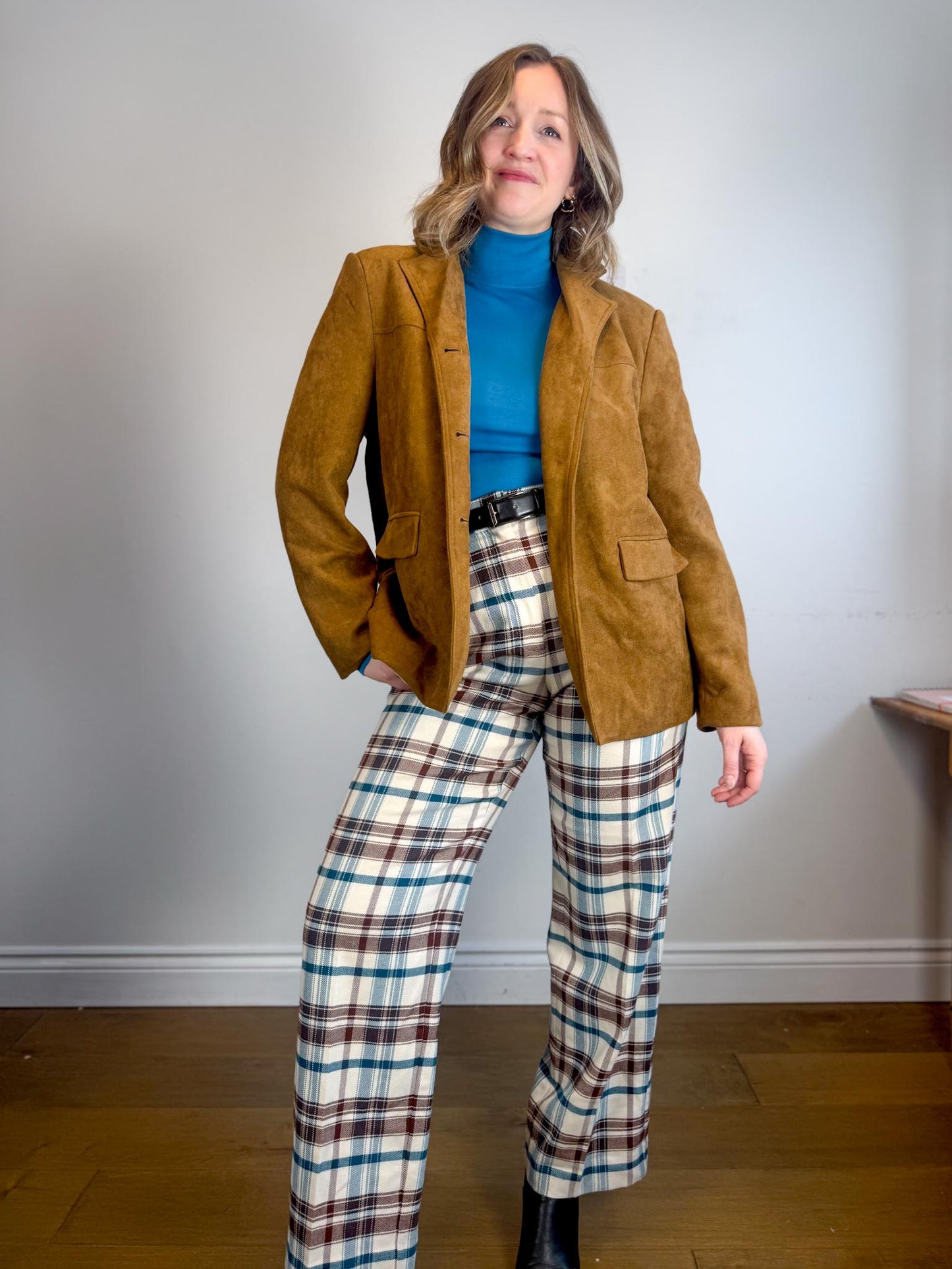 Oak + Fort Faux Suede Jacket in Camel NWT (Size M/L)