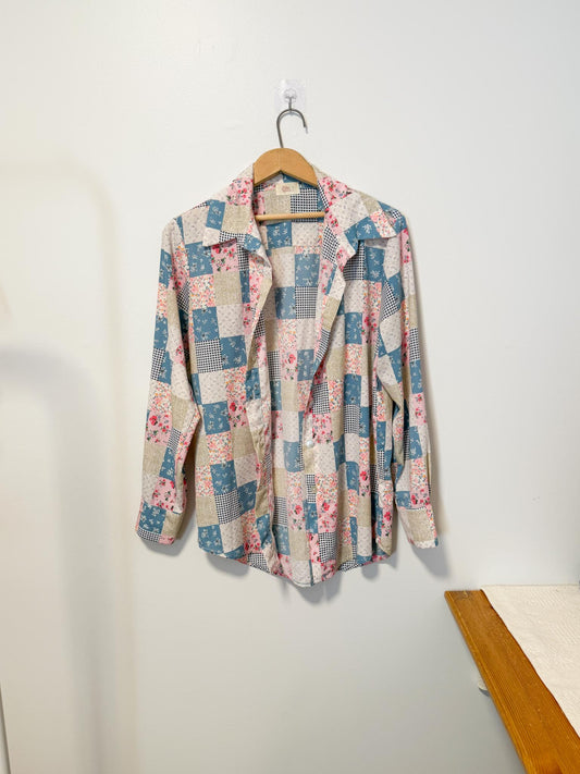 If She Loves Patchwork Blouse (Size S/M)