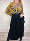 Wilfred Silk Sheer Blouse in Yellow/Grey/Blue Print SOLD AS IS (Size S/M)