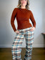 Wilfred Plaid Trousers in White/Brown/Blue (Size 10)