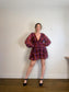 Anthropologie "Hutch Long-Sleeve Deep-V Romper in Check Print" NWT (Size M/L)