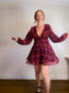 Anthropologie "Hutch Long-Sleeve Deep-V Romper in Check Print" NWT (Size M/L)
