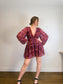 Anthropologie "Hutch Long-Sleeve Deep-V Romper in Check Print" NWT (Size M/L)