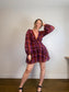 Anthropologie "Hutch Long-Sleeve Deep-V Romper in Check Print" NWT (Size M/L)