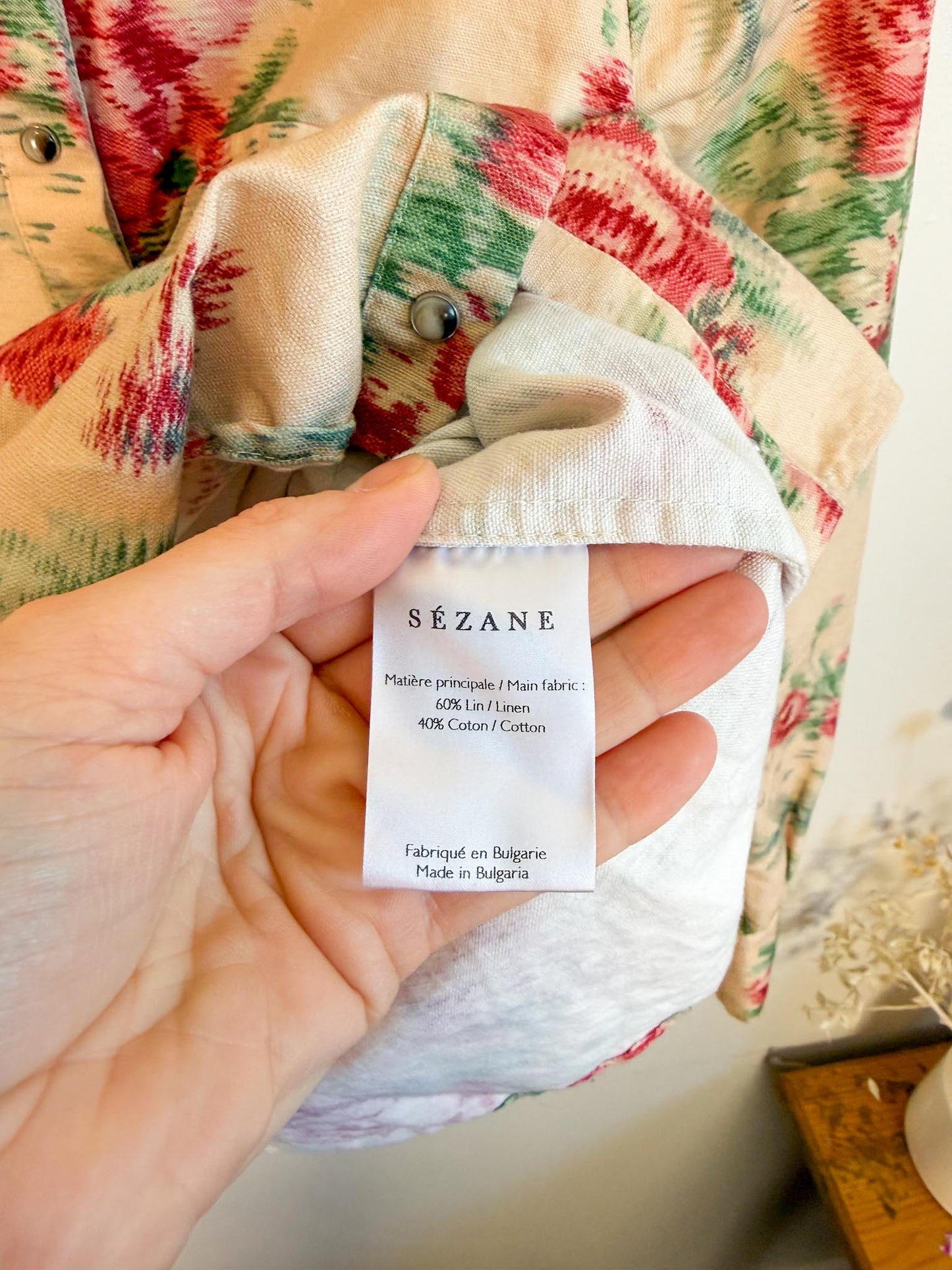 Sezane "Claudia Shirt in Antique Flowers" (Size M)
