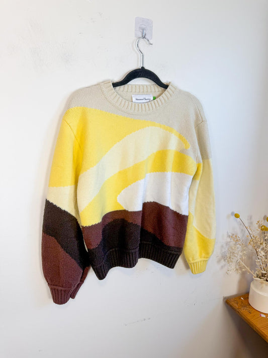 House of Sunny Landscape Knit Sweater (Size M)