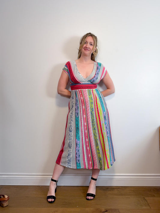 Aldo Martins Sustainable Patchwork Midi Dress (Size S/M)