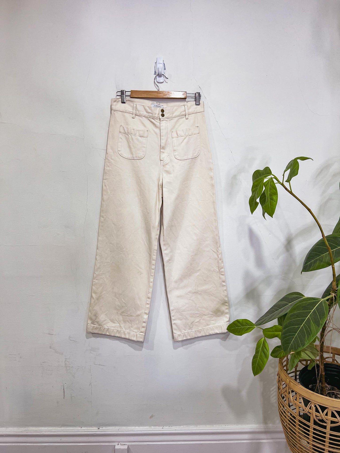 & Other Stories Patch Pocket Jeans in Cream (Size M)