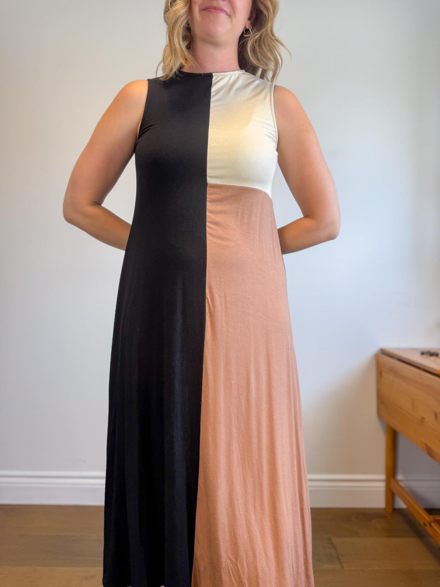Rachel Pally Designer "Jessie Colorblock Jersey Flowing Maxi Dress" (Size S-L)