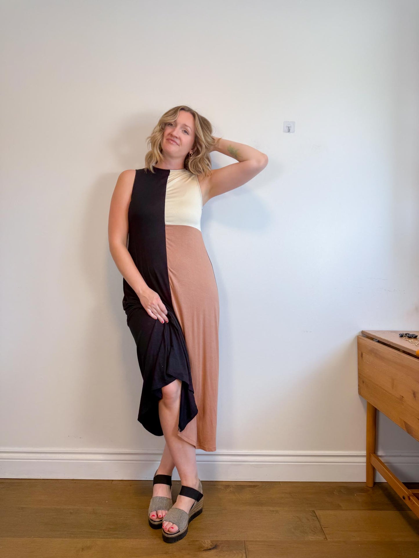 Rachel Pally Designer "Jessie Colorblock Jersey Flowing Maxi Dress" (Size S-L)