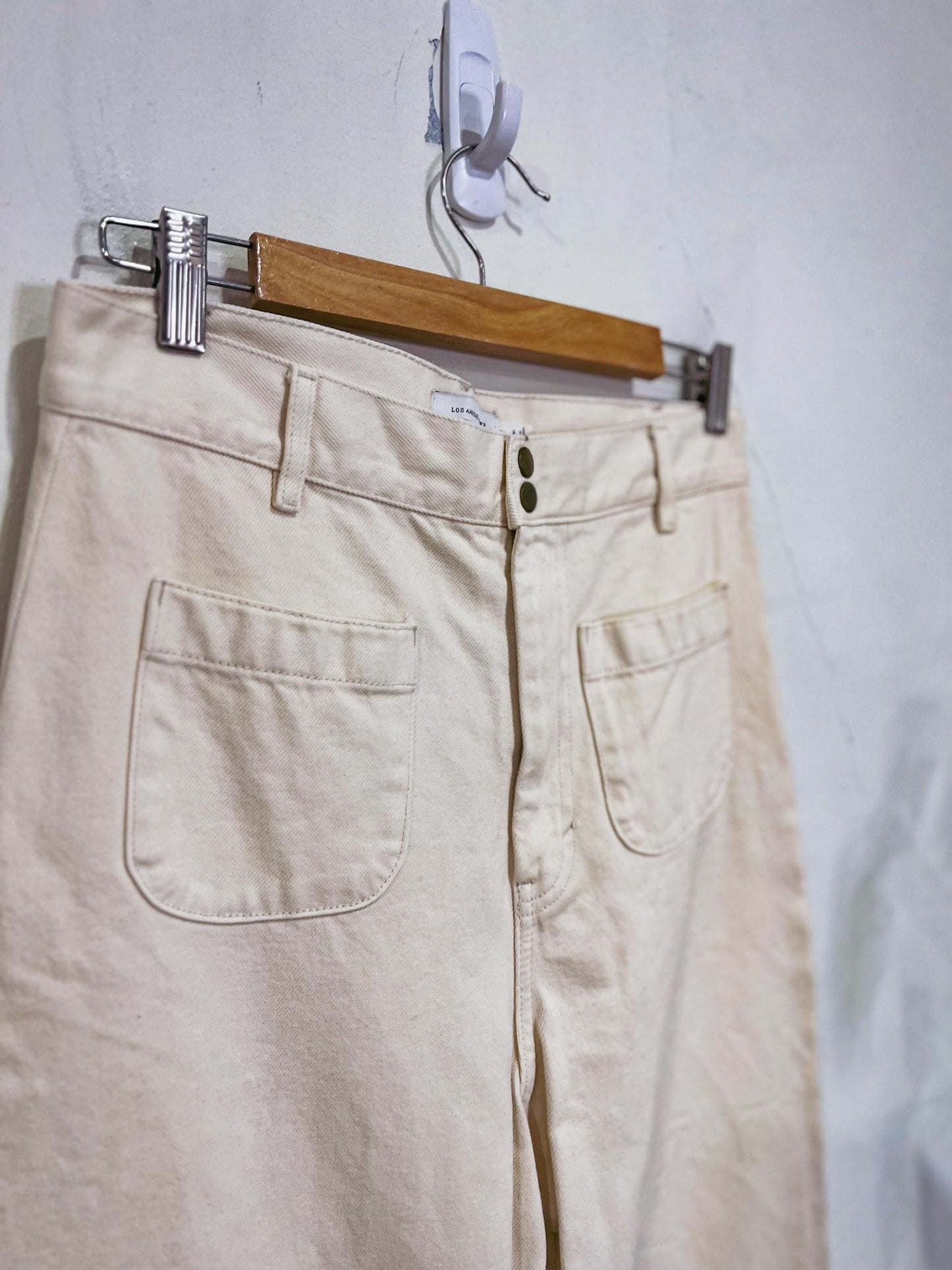 & Other Stories Patch Pocket Jeans in Cream (Size M)