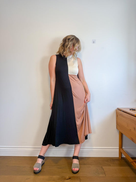 Rachel Pally Designer "Jessie Colorblock Jersey Flowing Maxi Dress" (Size S-L)