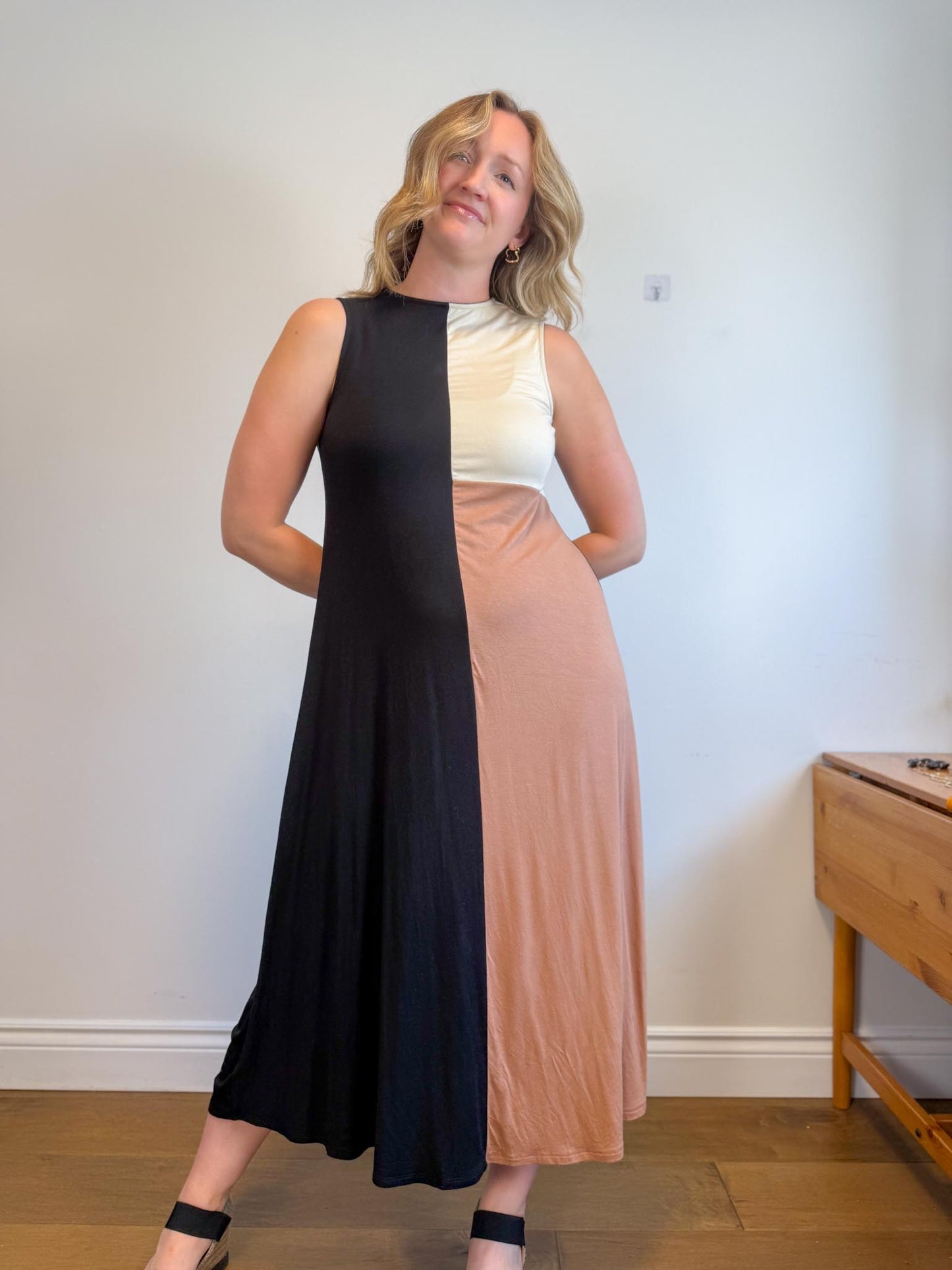 Rachel Pally Designer "Jessie Colorblock Jersey Flowing Maxi Dress" (Size S-L)