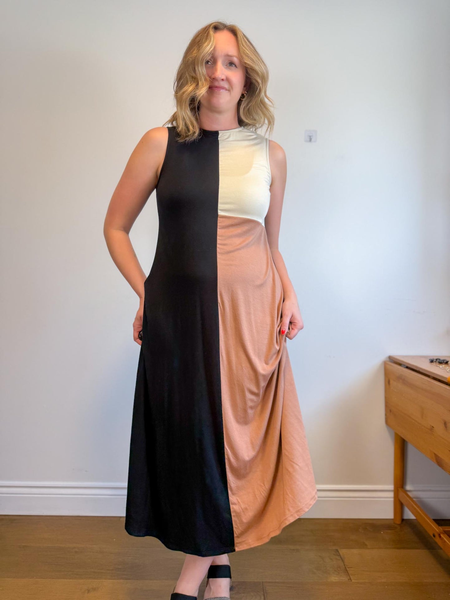 Rachel Pally Designer "Jessie Colorblock Jersey Flowing Maxi Dress" (Size S-L)
