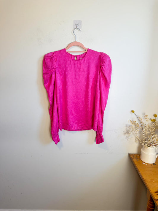 ELLIE MAE Canadian Sustainable "Lourdes Blouse in Pink Sapphire" (Size S-M)