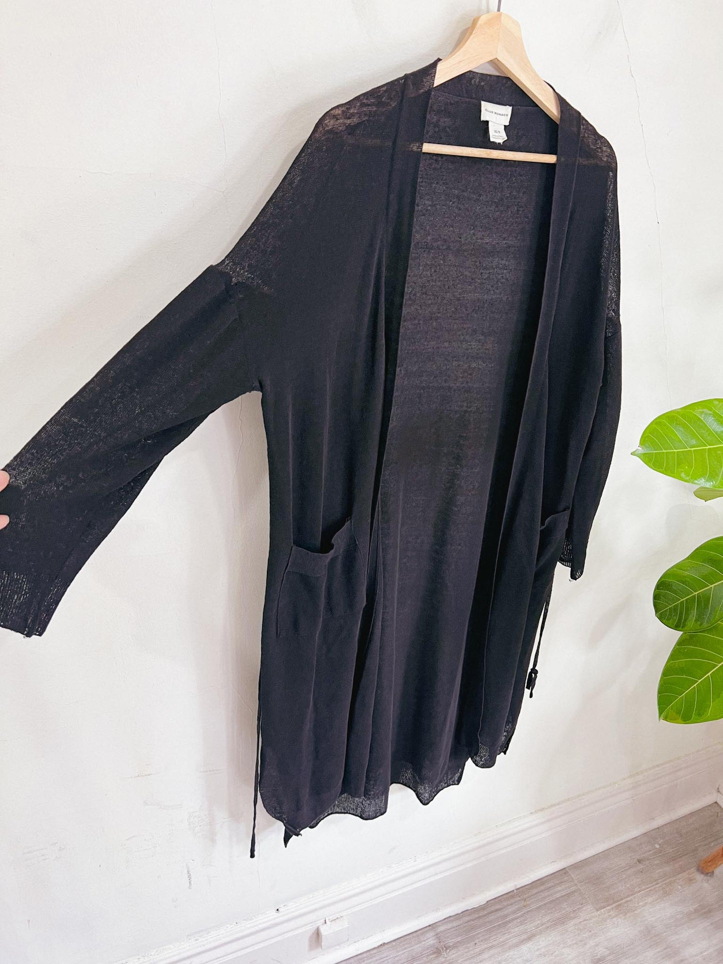 Club Monaco Black Long Lightweight Cardigan (Size XS - M)