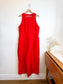 Banana Republic "Linen-Cotton Wide-Leg Cropped Jumpsuit in Red" (Size 14)