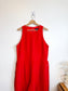 Banana Republic "Linen-Cotton Wide-Leg Cropped Jumpsuit in Red" (Size 14)
