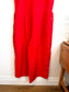 Banana Republic "Linen-Cotton Wide-Leg Cropped Jumpsuit in Red" (Size 14)