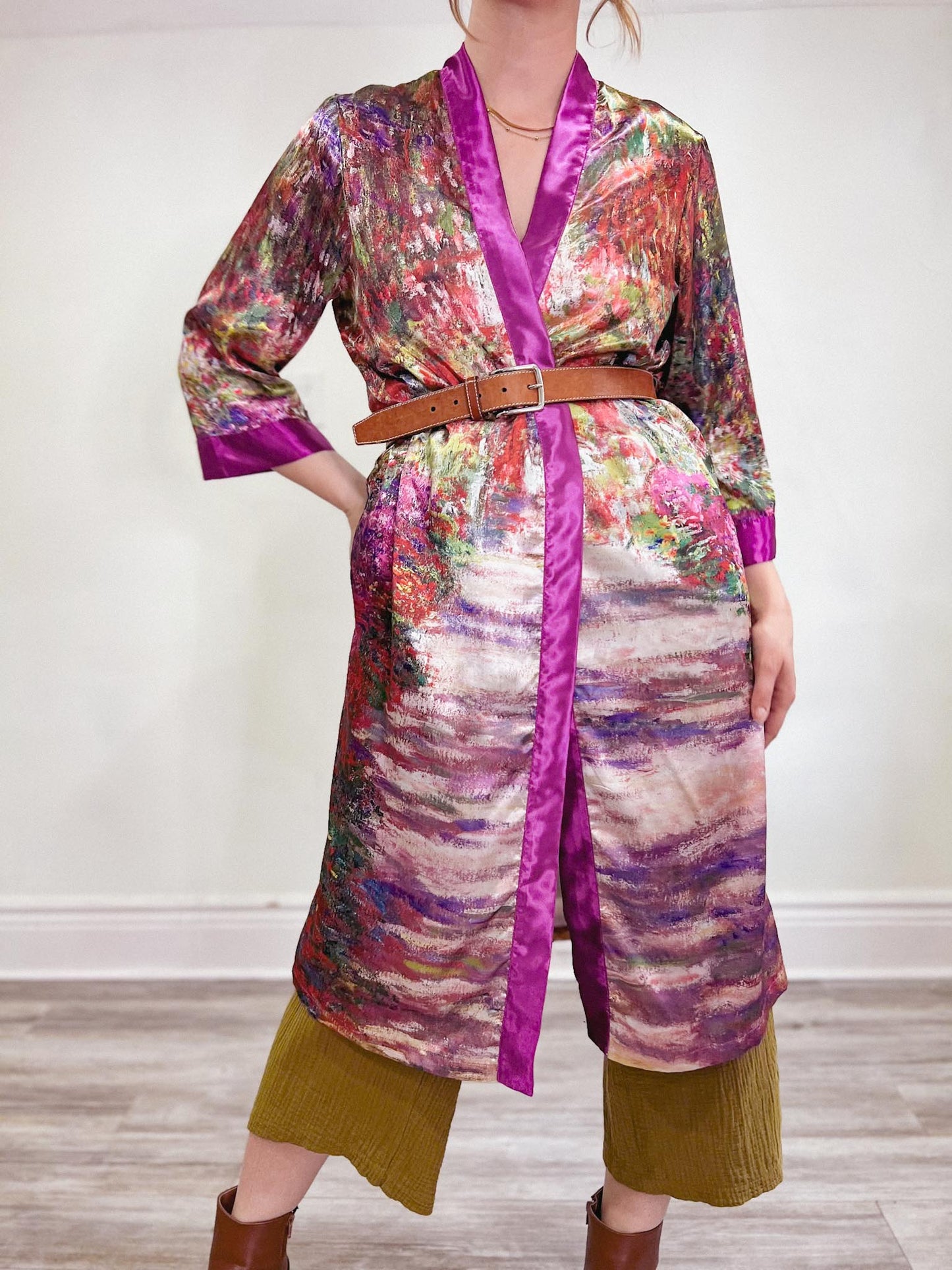 Vintage Abstract Print Duster / Robe (Size S/M)