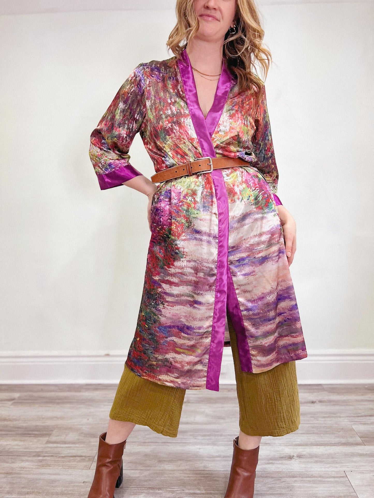 Vintage Abstract Print Duster / Robe (Size S/M)