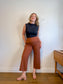 Kit & Ace Pull On Wide Leg Trousers in Brown (Size 12)