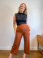 Kit & Ace Pull On Wide Leg Trousers in Brown (Size 12)